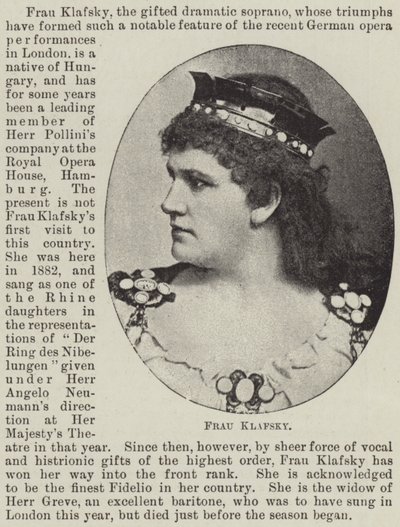 Frau Klafsky door English Photographer