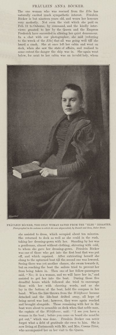 Fräulein Bocker, de enige vrouw die gered werd van de Elbe-ramp door English Photographer