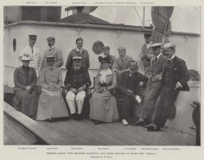 Generaal Mahon (die Mafeking ontzette) en andere officieren aan boord van de Briton door English Photographer