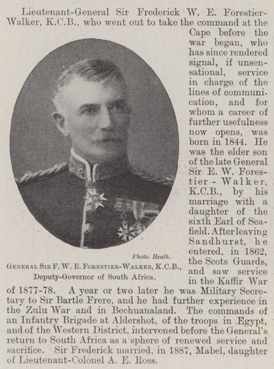 Generaal Sir F W E Forestier-Walker, KCB, plaatsvervangend gouverneur van Zuid-Afrika door English Photographer