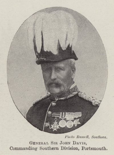 Generaal Sir John Davis, commandant van de zuidelijke divisie, Portsmouth door English Photographer