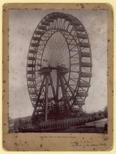 Algemeen uitzicht op het Grote Wiel, Earls Court, Londen door English Photographer