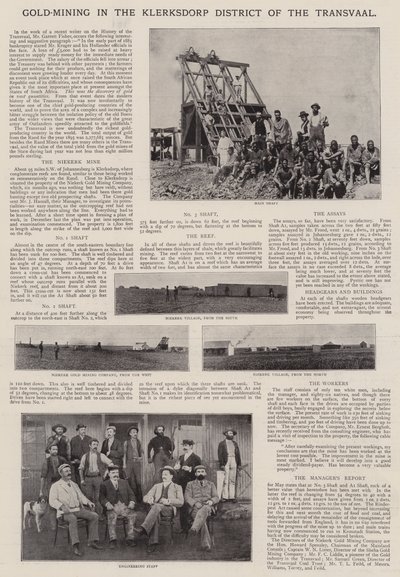 Goudmijnbouw in het Klerksdorp-district van de Transvaal door English Photographer