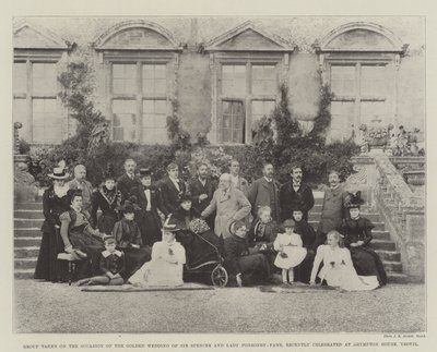 Groep genomen ter gelegenheid van de gouden bruiloft van Sir Spencer en Lady Ponsonby-Fane, onlangs gevierd in Brympton House, Yeovil door English Photographer