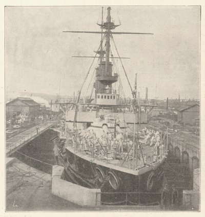 HMS Implacable, in gebruik genomen door prins Louis van Battenberg door English Photographer