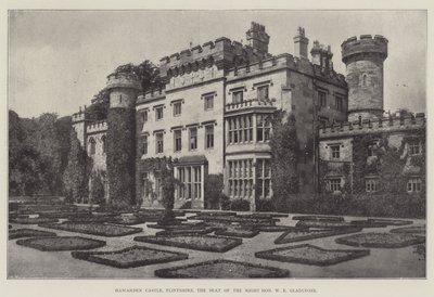 Hawarden Castle, Flintshire, de zetel van de zeer eerwaarde W E Gladstone door English Photographer