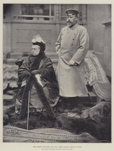 Hare Majesteit de Koningin en ZKH Albert Edward, Prins van Wales door English Photographer