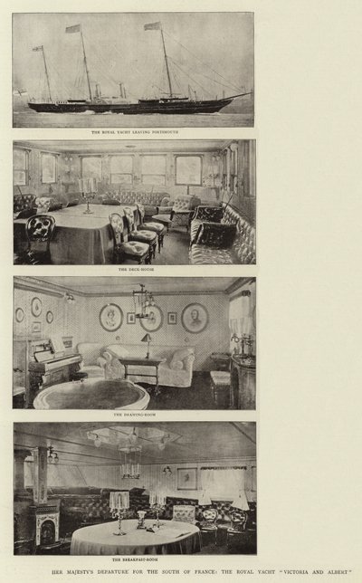 Het Vertrek van Hare Majesteit naar Zuid-Frankrijk, het Koninklijk Jacht Victoria en Albert door English Photographer