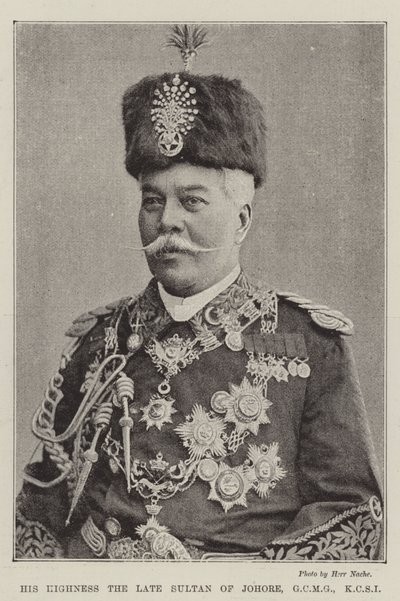 Zijne Hoogheid de overleden Sultan van Johore, GCMG, KCSI door English Photographer