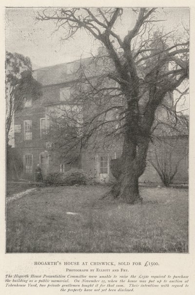 Hogarths huis in Chiswick, verkocht voor £1500 door English Photographer