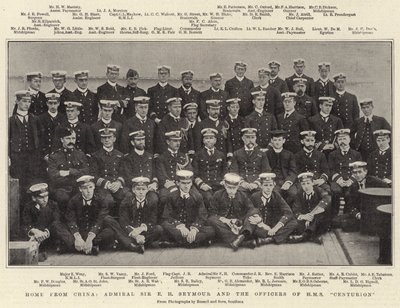 Thuis uit China, Admiraal Sir E H Seymour en de Officieren van HMS Centurion door English Photographer