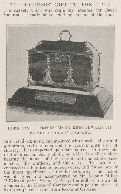 Hoornkistje gepresenteerd aan Koning Edward VII door de Horners Company door English Photographer