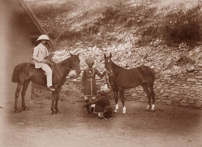 Paarden in Simla, Queen Mab en Gladys door English Photographer