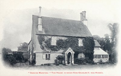 Huis in het dorp Long Marston, Gloucestershire, waar koning Charles II werd verborgen na zijn ontsnapping na de nederlaag van zijn leger in de Slag bij Worcester door English Photographer