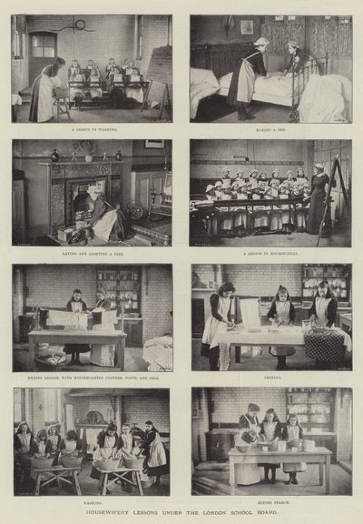 Huishoudelijke lessen onder de London School Board door English Photographer