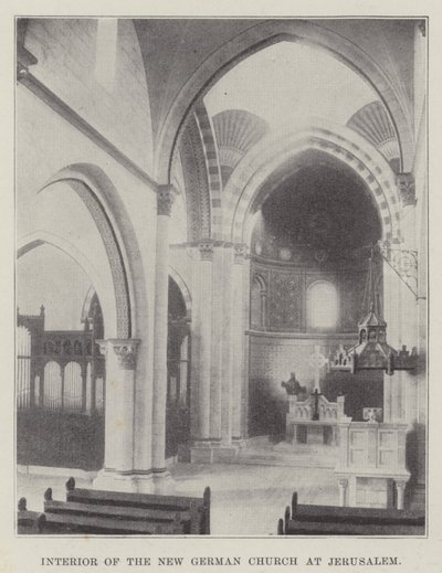 Interieur van de nieuwe Duitse kerk in Jeruzalem door English Photographer