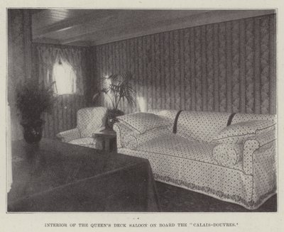 Interieur van de koninklijke deksalon aan boord van de Calais-Douvres door English Photographer