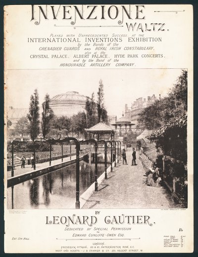Invenzione Waltz, gecomponeerd voor de International Inventions Exhibitions, Kensington, 1885 door English Photographer