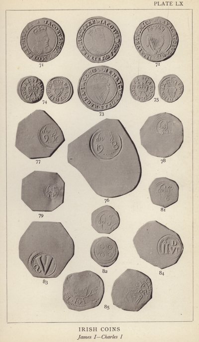 Ierse Munten, James I, Charles I door English Photographer