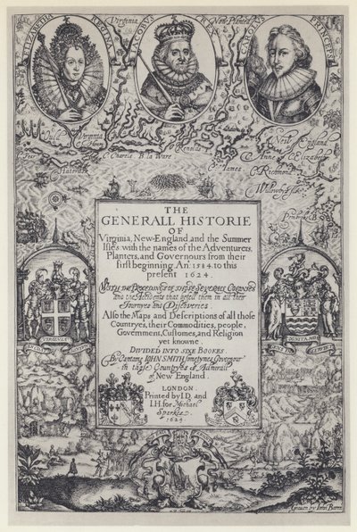 John Smith, De Algemene Geschiedenis van Virginia, J Dawson voor M Sparkes 1624 door English Photographer