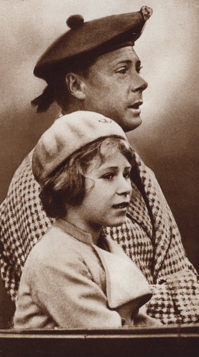 Koning Edward VIII en zijn nicht, de toekomstige koningin Elizabeth II door English Photographer