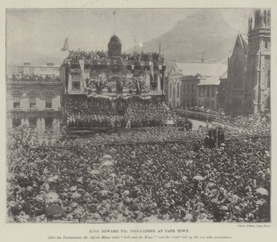 Koning Edward VII uitgeroepen in Kaapstad door English Photographer