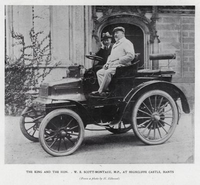 Koning Edward VII met de MP, W E Scott-Montagu, bij Highcliffe Castle, Hampshire door English Photographer
