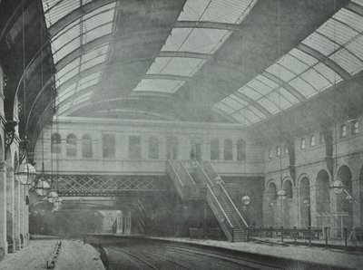 Kings Cross Station: uitzicht op de perrons, 1862 door English Photographer