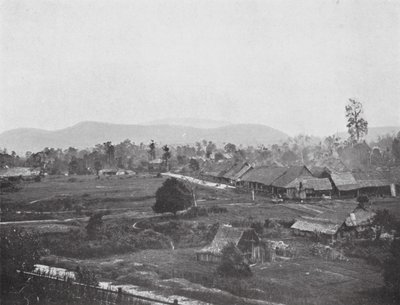 Kuala Lumpur in 1884, locatie van de huidige regeringskantoren door English Photographer