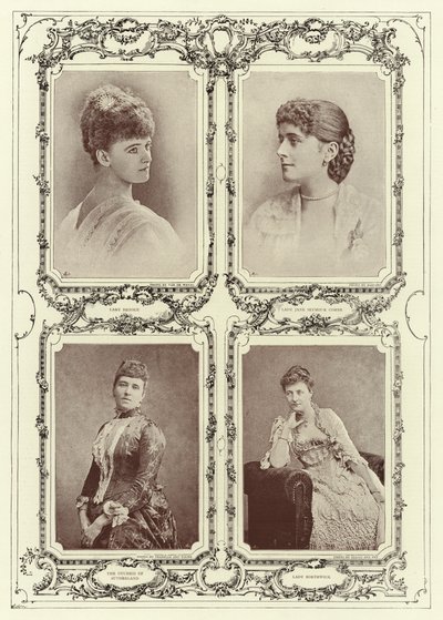 Lady Brooke, Lady Jane Seymour Combe, De Hertogin van Sutherland; Lady Borthwick door English Photographer