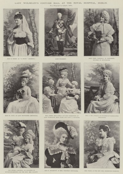 Lady Wolseleys Kostuumbal in het Koninklijk Ziekenhuis, Dublin door English Photographer