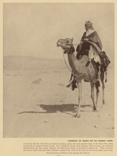 Lawrence of Arabia op zijn beroemde kameel door English Photographer