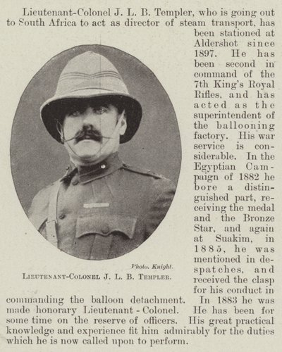 Luitenant-Kolonel J L B Templer door English Photographer