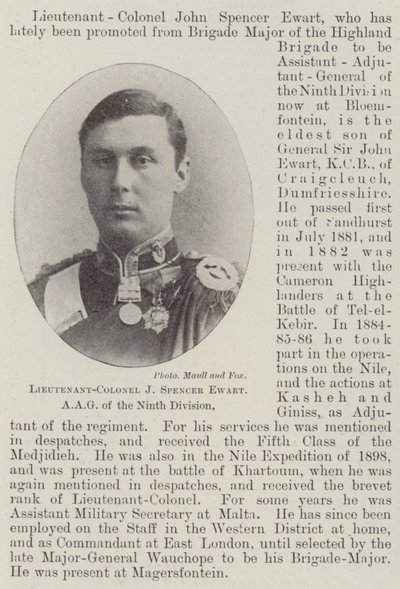 Luitenant-kolonel J Spencer Ewart, AAG van de Negende Divisie door English Photographer