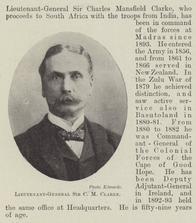 Luitenant-generaal Sir C. M. Clarke door English Photographer