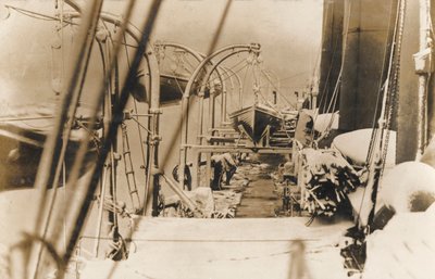 Reddingsboten op een lijnschip door English Photographer