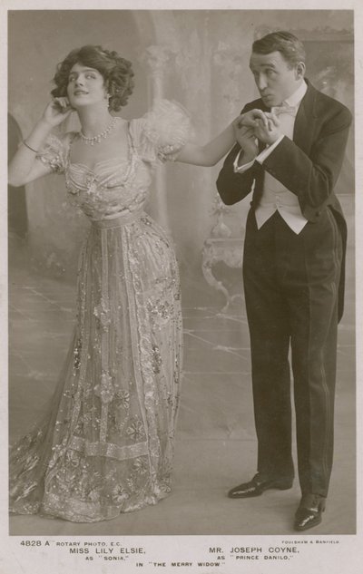 Lily Elsie en Joseph Coyne in De Vrolijke Weduwe door English Photographer