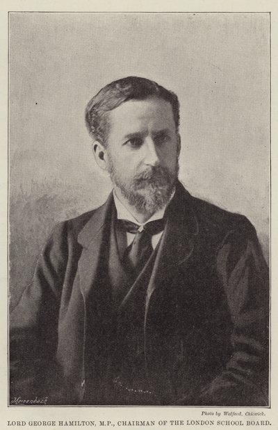 Lord George Hamilton, MP, voorzitter van de Londense schoolraad door English Photographer