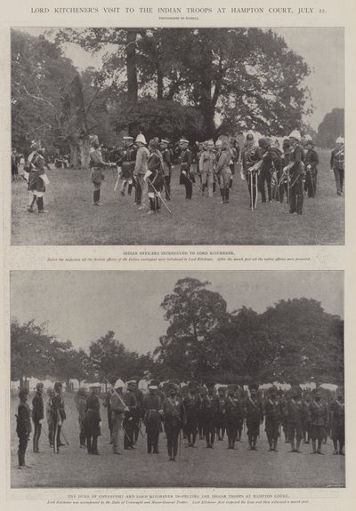 Het bezoek van Lord Kitchener aan de Indiase troepen in Hampton Court, 22 juli door English Photographer