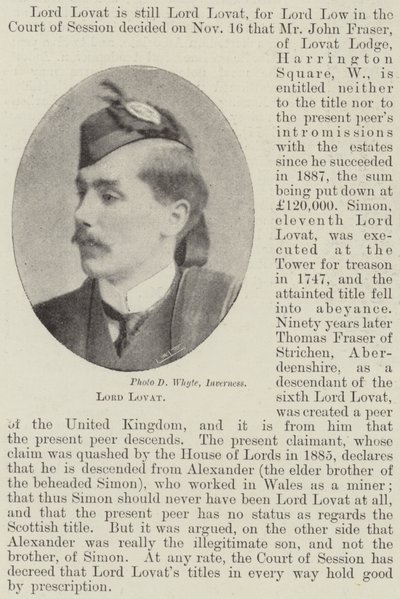 Lord Lovat door English Photographer