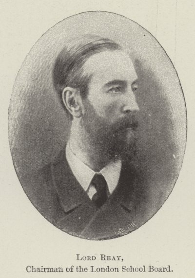 Lord Reay, voorzitter van de Londense schoolraad door English Photographer