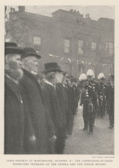 Lord Roberts in Manchester, 9 oktober, de opperbevelhebber inspecteert veteranen van de Krimoorlog en de Indiase opstand door English Photographer