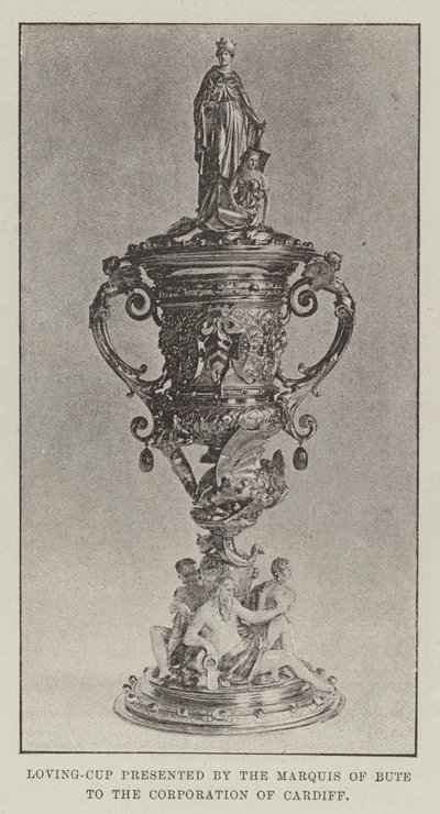 Loving-Cup gepresenteerd door de markies van Bute aan de gemeente Cardiff door English Photographer