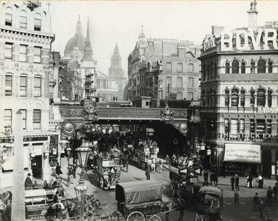 Ludgate Circus, Londen, ca. 1900 door English Photographer
