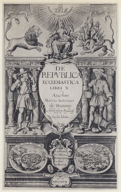 M A de Dominis, De republica ecclesiastica, G Norton en J Bill 1617 door English Photographer