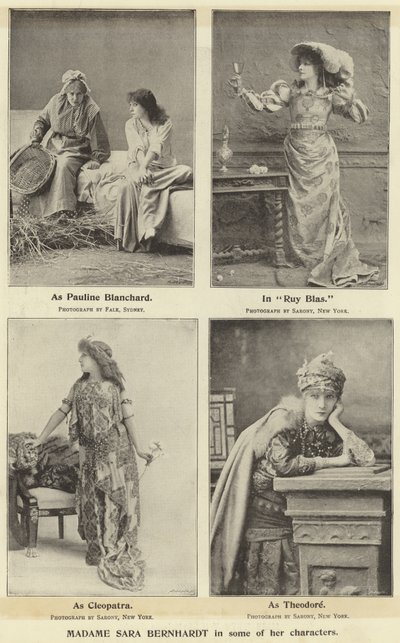 Madame Sara Bernhardt in enkele van haar rollen door English Photographer
