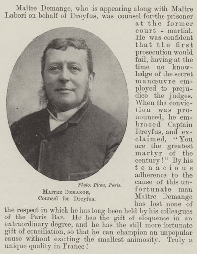 Meester Demange, Advocaat voor Dreyfus door English Photographer