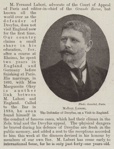 Maitre Labori, de Verdediger van Dreyfus, op Bezoek in Engeland door English Photographer