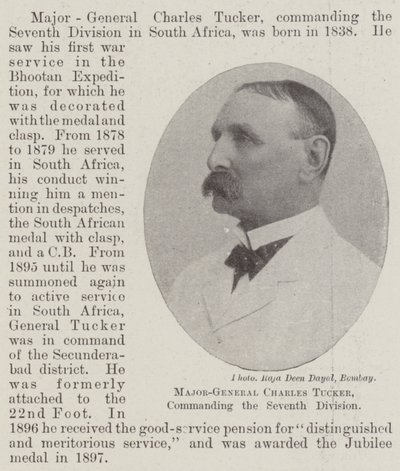 Generaal-majoor Charles Tucker, bevelhebber van de Zevende Divisie door English Photographer