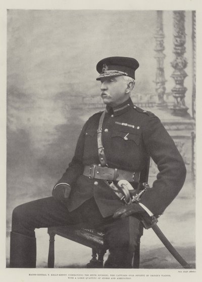 Generaal-majoor T Kelly-Kenny (bevelhebber van de zesde divisie), die meer dan zeventig wagens van Cronje veroverde, met een grote hoeveelheid voorraden en munitie door English Photographer